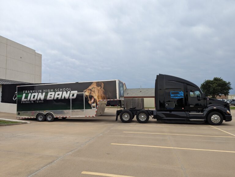 Clubhouse Logistics semi trailer pulling gooseneck equipment trailer